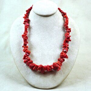 Natural Coral Nugget Necklace